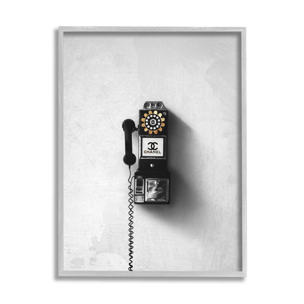 2968 Vintage Fashion Dial Phone Glam Pop Black White